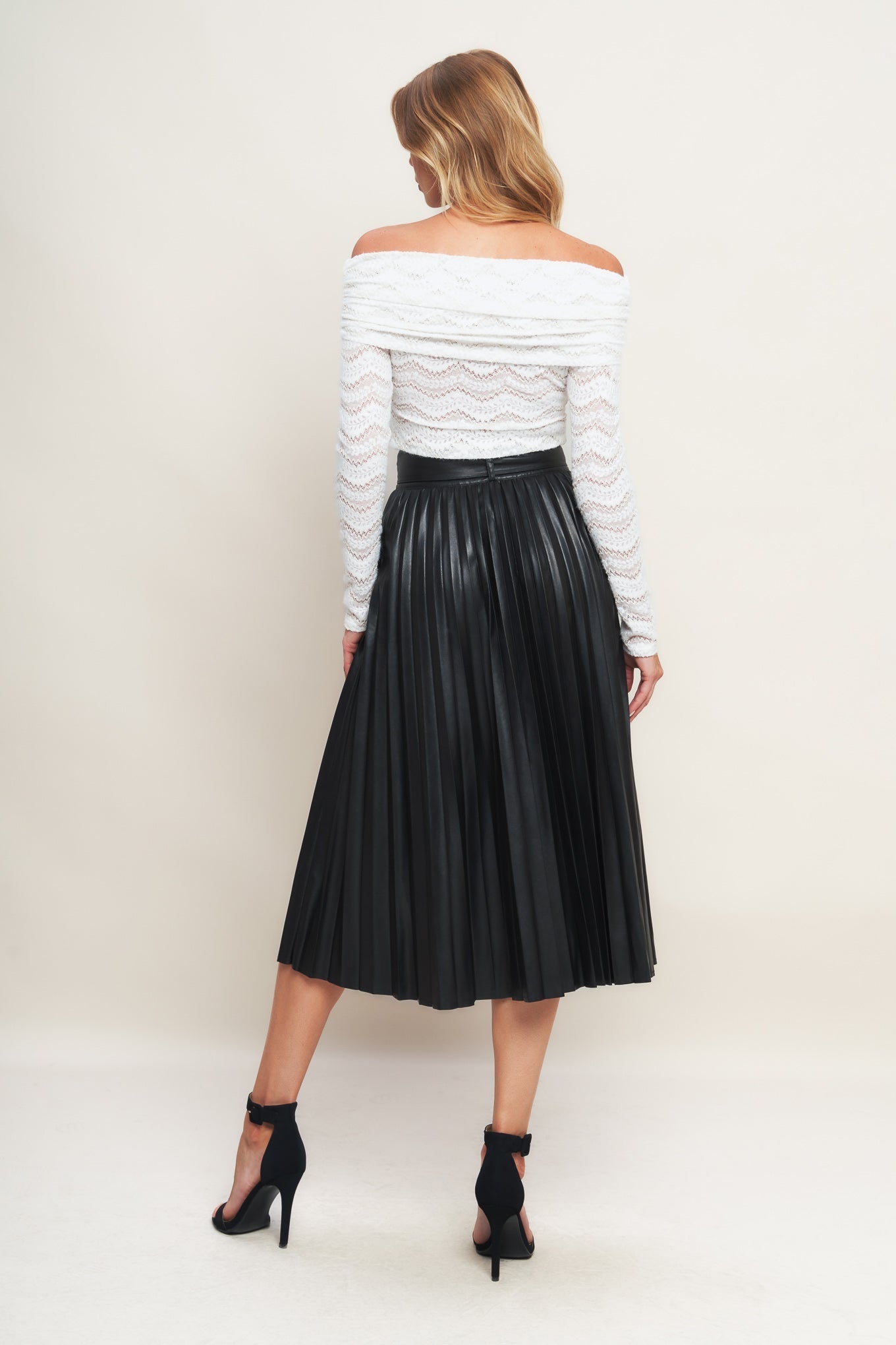 YOU FILL MY LIFE WITH LEATHER MIDI SKIRT Flying Tomato